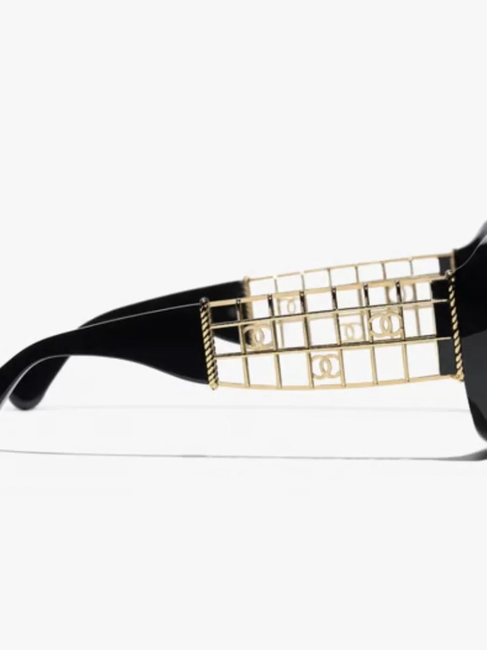 CHANEL Black Oversized Butterfly Sunglasses with Gray Gradient Lenses